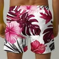 thumbnail image 6 of Odeerbi Mens Swim Trunks Hawaiian Tropical Print Bord Shorts Summer Beach Swimming Trunks Loose Beach Shorts with Pocket Swimming Pants Burgundy, 6 of 6