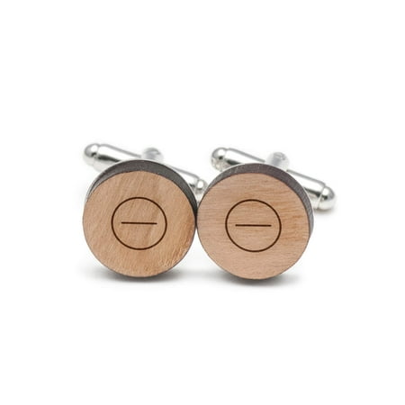 Symbol Cufflinks Cufflinks - Minus Symbol Cufflinks, Wood Cufflinks Hand Made in the USA