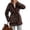Coffee, variant on Womens Vintage Bohemian Geometric Print Knit Cardigan with Belt V Neck Fringe Trim Long Sleeve Open Front Outerwear Black L