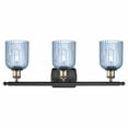 thumbnail image 2 of 516-3W-BAB-G559-5BL Innovations Lighting Bridal Veil - 3 Light Bath Vanity-10 Inch Tall and 25 Inch Wide-Black Antique Brass Finish-Princess Blue, 2 of 2