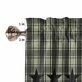 thumbnail image 5 of Tier Curtains 45 Inches Long, Sage Green Black Plaid Window Treatment Curtain Drapes, Vintage Star Buffalo Check Rustic Window Half Privacy Curtains for Bedroom Bathroom, 42"x45", 2 Panels, 5 of 7