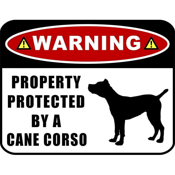 PCSCP Warning Property Protected by a Cane Corso (SILHOUETTE) 11.5 inch x 9 inch Laminated Dog Sign