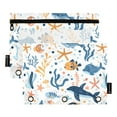 thumbnail image 2 of 2 Pack Pencil Pouch for 3 Ring Binder Smooth Zipper Folders with Pockets Clear Window Pencil Case Fish Whale Seaweed Starfish, 2 of 6