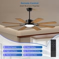 thumbnail image 2 of Ventilador de techo de 52 pulgadas con luces y control remoto, 8 cuchillas de madera contrachapada, motor de corriente continua reversible sin ruido de 6 velocidades, 2 of 5