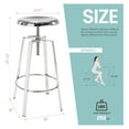 thumbnail image 5 of Drevy Atlas Industrial Bar Stools Set of 2, Adjustable Swivel Four Legged Round Metal Barstools, Backless Counter Height Bar Chairs for Kitchen Dining (Chrome), 5 of 7