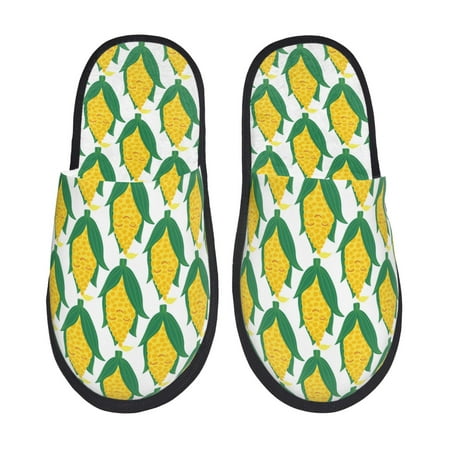 Balery Corn Cob Slient Indoor Furry Fleece Comfort House Shoes Soft Non-Slip Home Shoes Cotton slippers House Slippers-- Medium