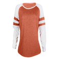 thumbnail image 4 of KBZDBZC Womens T Shirts Ladies' Paneled Contrasting Striped Round Neck Color Matching Long Sleeve T Shirt Top Blouse T Shirt for Women Womens Shirts (orange,XXXXXL), 4 of 5