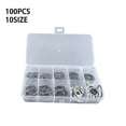 thumbnail image 1 of Lefu 100 Pcs d'Anneaux en C en Acier Inoxydable 304 type M8-M18 pour Retenir les Roulements, 1 of 9
