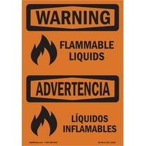 OSHA WARNING Sign - Flammable Liquids Bilingual | Plastic Sign | Protect Your Business, Construction Site, Warehouse & Shop Area | Made in the USA