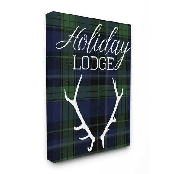 Stupell Holiday Lodge Christmas Antlers Stretched Canvas Wall Art 16 x 20