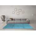 thumbnail image 3 of Ahgly Company Indoor Square Solid Light Blue Modern Area Rugs, 8' Square, 3 of 4
