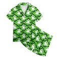 thumbnail image 5 of Dmsael Halloween Pj Sets for Girl Graphic Print Halloween Pajamas Short Sleeve Button Pajama Set (Green,4-5 Years), 5 of 5