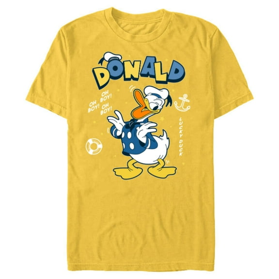 Disney Mickey and Friends Lucky Donald Duck - Short Sleeve Blended T-Shirt for Adults - Customized-Yellow