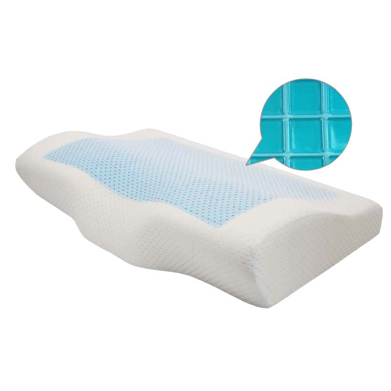 Neck Relaxing Memory Foam Bed Pillow W/Cooling Gel Orthopedic Bed 50*30*10cm 