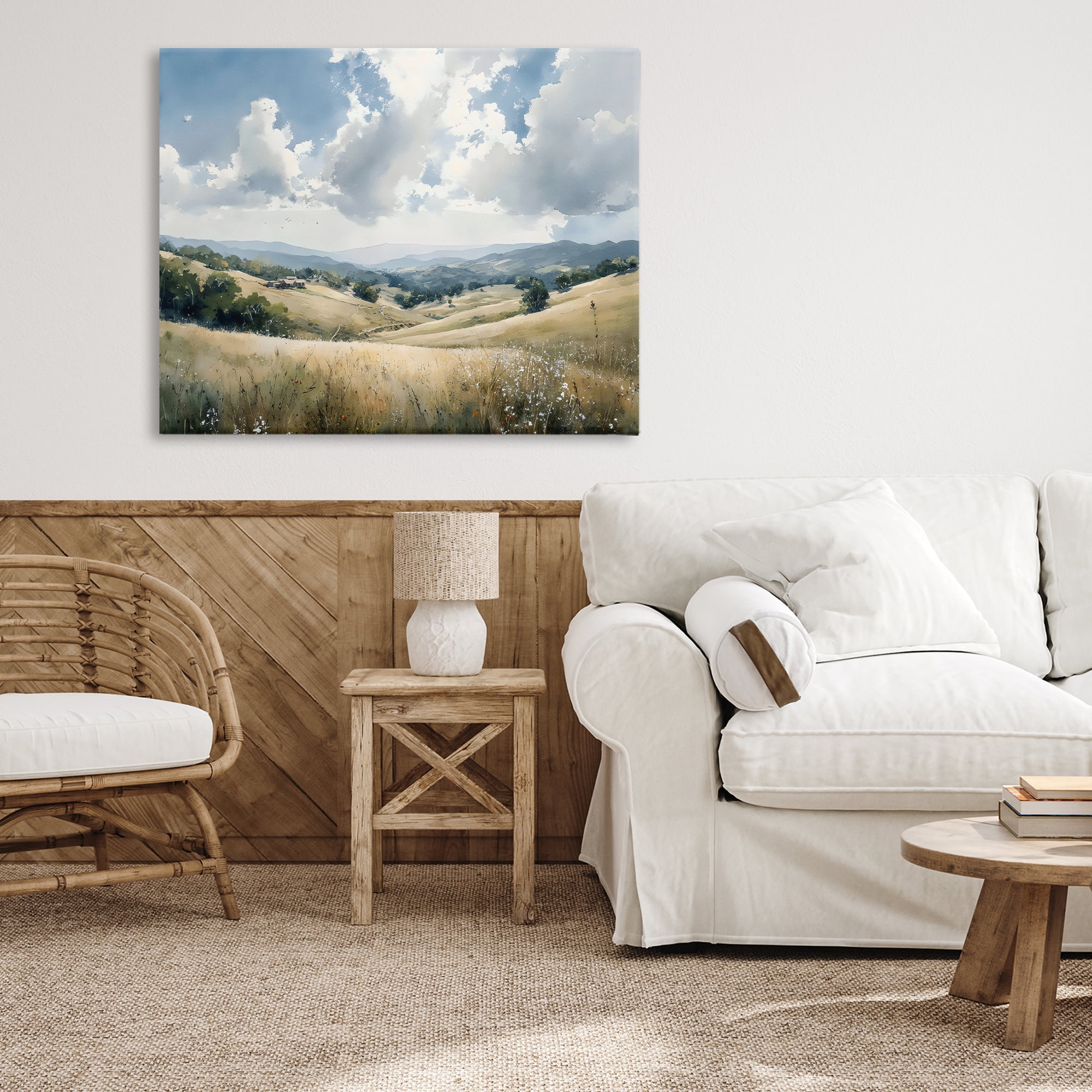 Stupell Industries Distant Hill House in Meadow Canvas Wall Art, design by Franklyn Gregory
