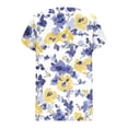 thumbnail image 4 of ZQUUVOU Women's T-Shirt Print Floral Front Pleated Betwing Sleeve Loose Blouse Yellow (S), 4 of 5