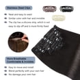 thumbnail image 3 of Sunya Clip in Hair Extensions Real Human Hair Natural Black Human Hair Clip in Extensions Double Weft Human Hair Clip ins Straight Hair Extensions Clip ins 16 Inch #1B 8Pcs/120g, 3 of 5