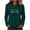 (Type 4)Army Green, variant on Otvok Women Long Sleeve Tops Love Theme Casual, ECG Wave Heart Outline Graphic Crew Neck T-Shirt