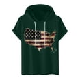 thumbnail image 2 of DDAPJ pyju Mens Short Sleeve Hoodie Stars and Stripes Graphic T-Shirt 4th of July Patriotic Hoodies Independence Day Tops Green XXL, 2 of 8
