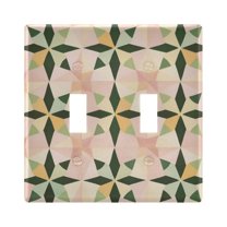 Yayeee Toggle Light Switch Wall Plate 2-Gang 4.56"x4.48" Decorative Outlet Cover, Retro Black Stars