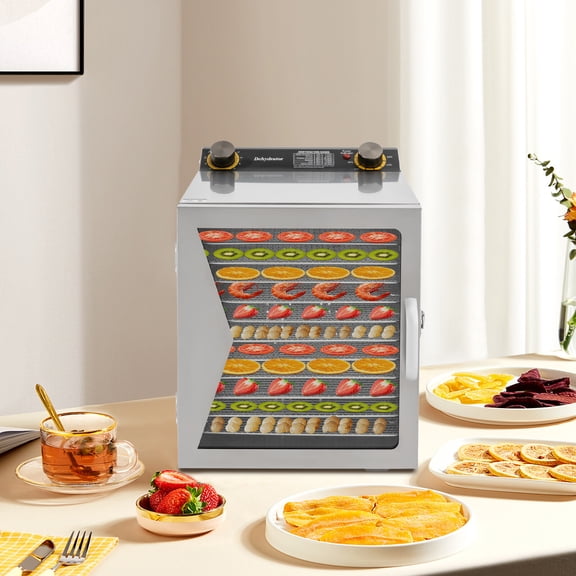 Commercial Food Dehydrator Machine for Jerky, 12 Trays, Large 800W Electric Food Dehydrator Machine 86ºF-194ºF,Timer Control,Stainless Steel Food Dehydrator Machine for Meat, Fruit,Beef, Jerky
