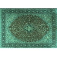 thumbnail image 1 of Ahgly Company Machine Washable Indoor Rectangle Persian Turquoise Blue Traditional Area Rugs, 5' x 8', 1 of 4