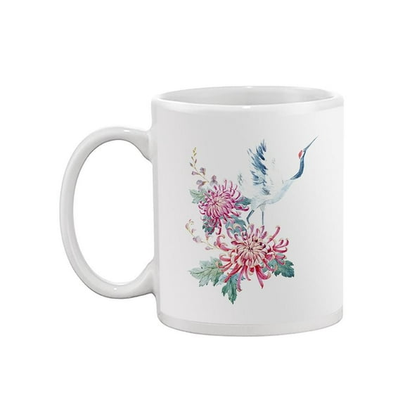 Flowers And A Crane Mug Mug -Image by Shutterstock,