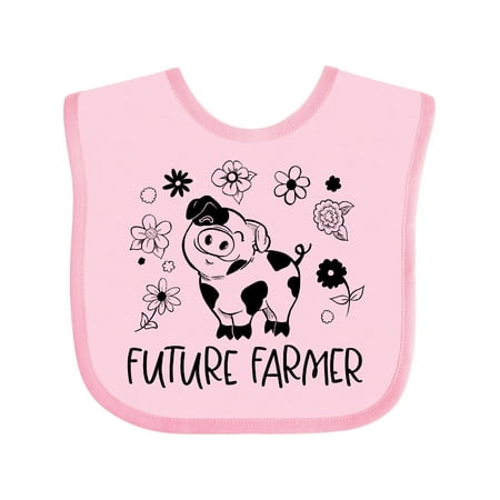 

Inktastic Future Farmer Cute Pig and Flowers Gift Baby Boy or Baby Girl Bib