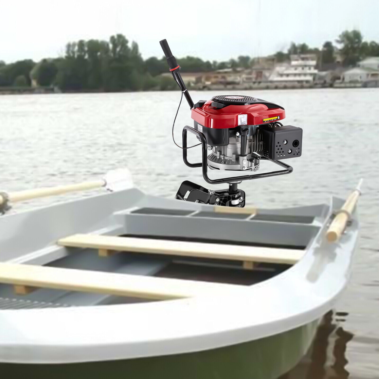 Hangkai 8 HP 4-Stroke Outboard Boat Motor with Air-Cooled TCI 196cc Gasoline