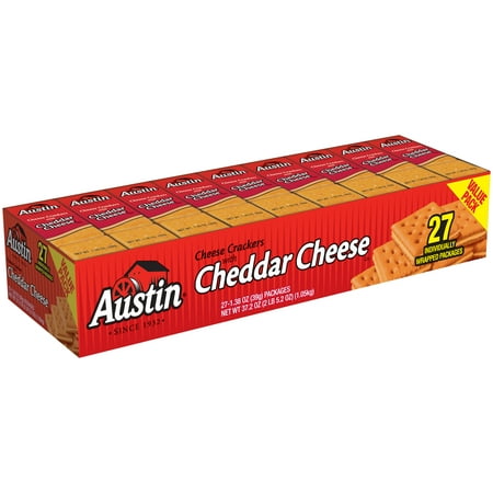 Austin Cheese Crackers with Cheddar Cheese Sandwich Crackers, 1.38 Oz., 27 (Best Crackers For Cheese)