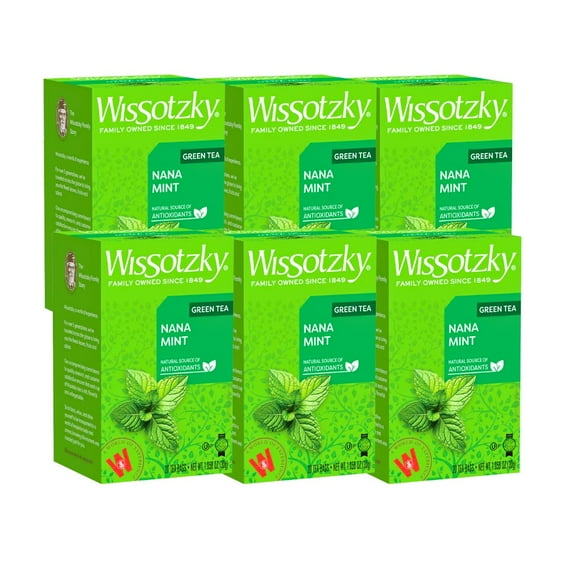 Kosher Wissotzky Nana Mint Green Tea 20 ct, Pack of 6