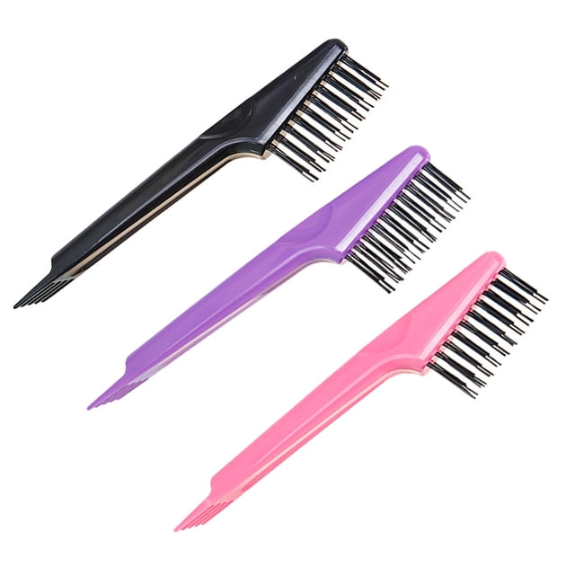 PAMINGONO 3Pcs Soft Bristle Comb and Hair Brush Cleaner Tool with Comfortable Handle Assorted Colors
