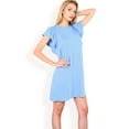 thumbnail image 6 of Women's Ruffle Sleeve Textured Knit Mini Shift Dress- Blue,Small, 6 of 7