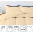 thumbnail image 3 of D.N.G. BEDDINGS 5 Piece Luxury Straight Line Pattern Comforter Set, Premium Super Soft, 800 Thread Count, 100% Egyptian Cotton, Full/Queen Size Ivory Solid Color, 3 of 6