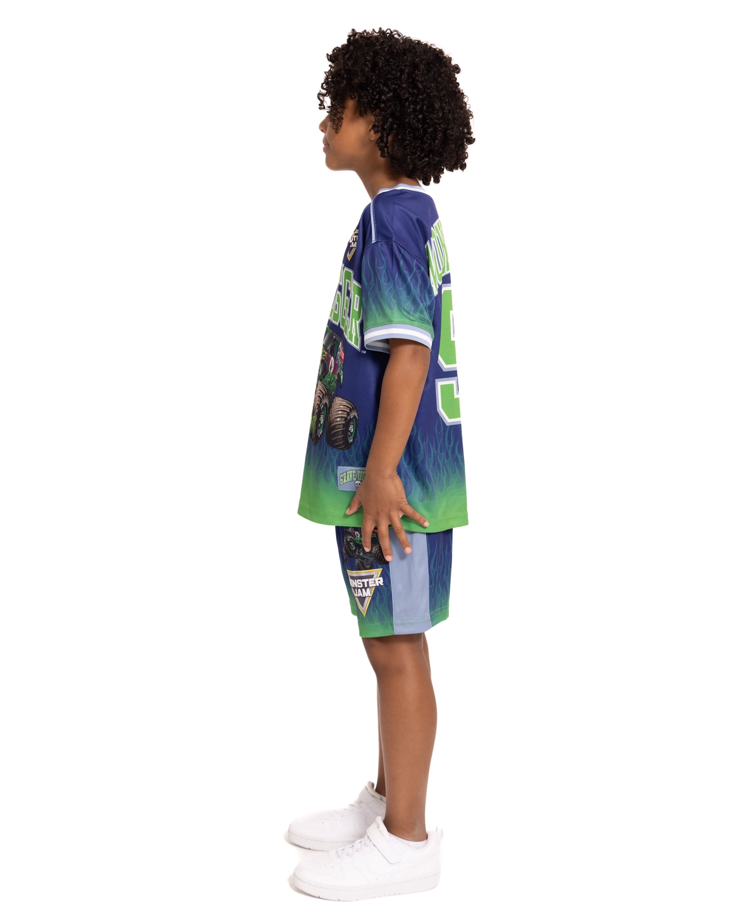 Monster Jam Boys Graphic Soccer Jersey and Shorts Set, 2-Piece, Sizes 4-16
