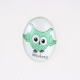 thumbnail image 1 of Cartoon Owl Printed Glass Oval Cabochons Medium Aquamarine 30x20x6mm, 1 of 3