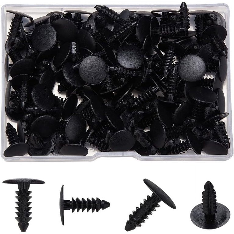 100pcs Black Plastic Rivets 3/5