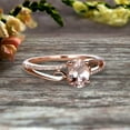 thumbnail image 6 of 1.75 Carat 8x6mm Oval Cut Morganite Engagement Ring Wedding Ring On 10k Rose Gold Shining Split Shank, 6 of 6
