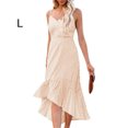 thumbnail image 5 of Jumpingount Vestido largo para mujer, vestido veraniego con tirantes finos para niñas, vestido Midi Swing, club de baile, vacaciones en la playa, boda, Vestidos Caqui L Jumpingount AP011094-03, 5 of 5
