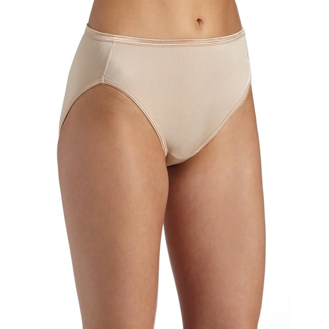Vanity Fair Womens Body Shine Illumination Hi Cut Panty, 9, ROSE BEIGE
