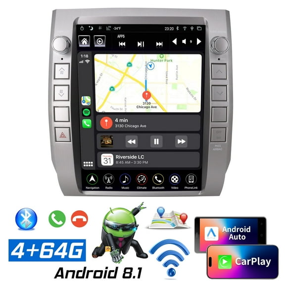 Linkswell Gen 4 T-Style 12.1" Android Car Stereo with CarPlay for Toyota Tundra 2014-2020, 4 64GB