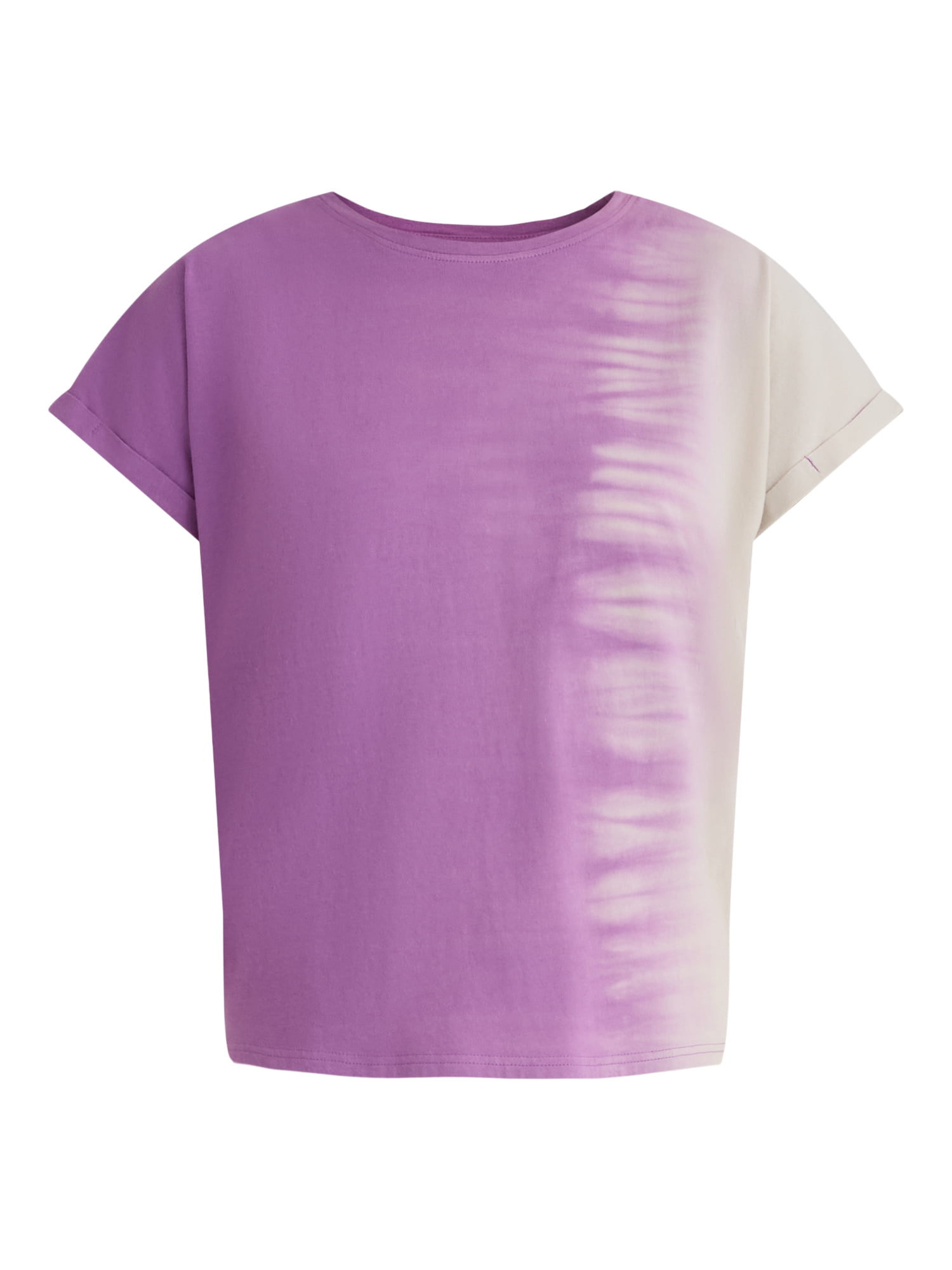 Time and Tru Women's Cotton Tie Dye Dolman Tee with Rolled Cuffs, XS-XXXL