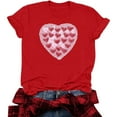 thumbnail image 1 of RKSTN Women's Valentine's Day Cotton T Shirts Oversized Crewneck Valentine Graphic Print Short Sleeve Shirt Pullover Tops Womens Casual Round Neck Plus Size Loose Fits Comfy Summer Baisc Tee Shirts, 1 of 8