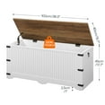 thumbnail image 5 of HOOBRO Storage Chest, Toy Chest with Safety Hinge, Toy Box Organizer, 39.3 x 15.7 x 17.7 Inches Farmhouse Style Storage Bench, for Living Room, Bedroom, Entryway, White and Walnut WH26CW01, 5 of 8