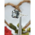 thumbnail image 3 of 8MM Square Radiant Cut, Lab Simulated Gray Spinel, 6-Prong Solitaire Ring, Sterling Silver, 3 of 5