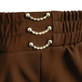 thumbnail image 4 of Endives Women's Pants Soft Senior Ladies Wide Leg Pant High Waist Stretch Dressy Business Pants Brown, 4 of 5