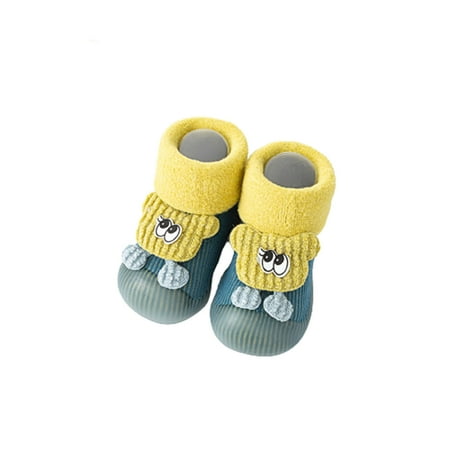 

Binmer Baby Toddler Shoes Soft Bottom Autumn And Winter Non-Slip Baby Children Plus Velvet Thick Warm Floor Socks Shoes