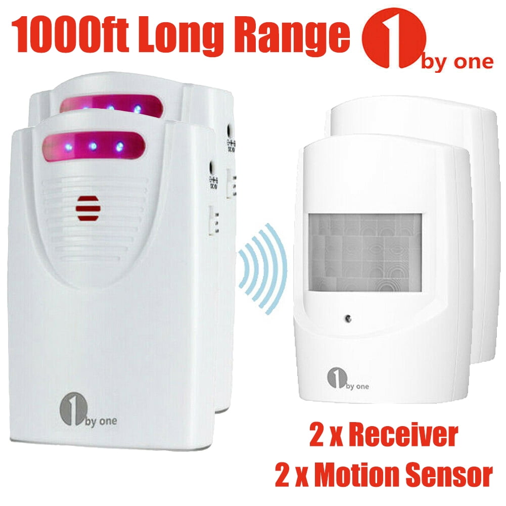 1byone Wireless Driveway Alarm System Long Range 1000ft,2 ...