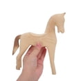 thumbnail image 5 of RENACLIPY Unfinished Khaki Wood Horse Figurine for DIY Animal Painting Crafts Rustic Decor and Hand Carved Ornament, 5 of 8