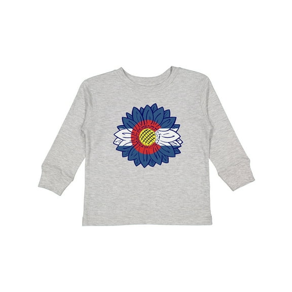 Inktastic Colorado Flag Sunflower Boys or Girls Long Sleeve Toddler T-Shirt